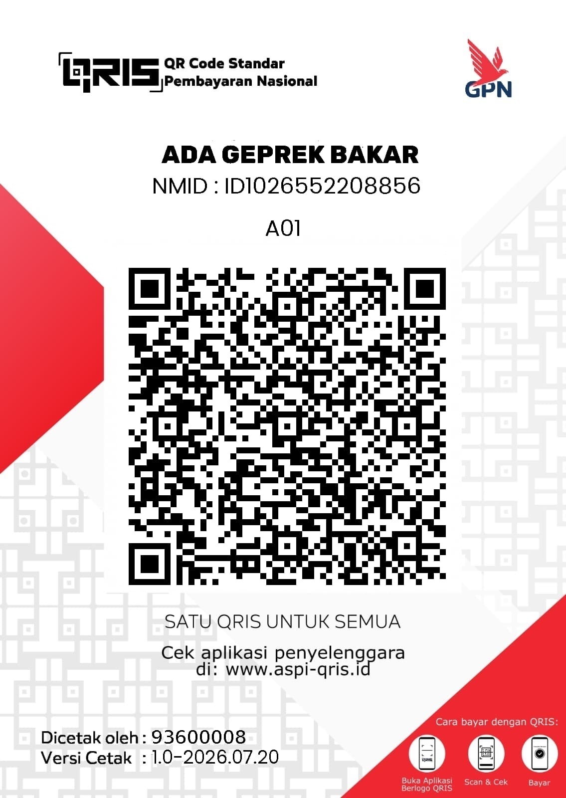 Kode QRIS ADA Geprek